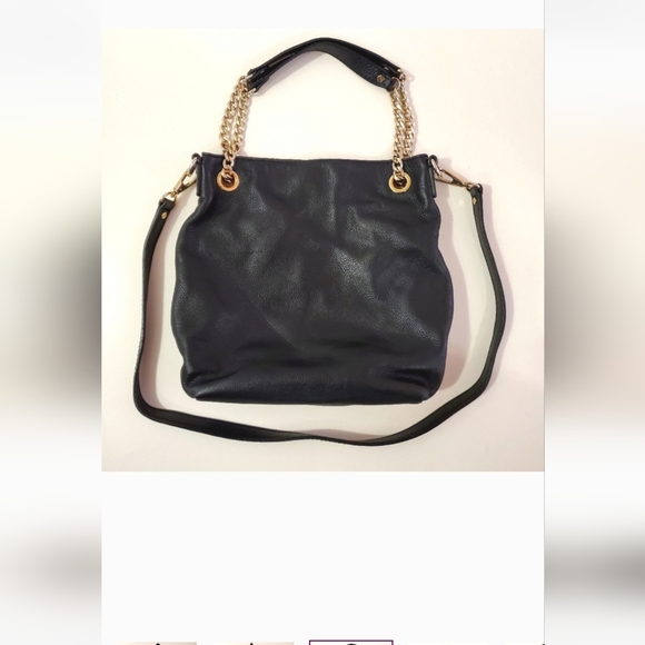 Michael Kors Bag Black Pebble Leather Chain Strap/crossbody/gold hardware-NEW - Picture 5 of 8